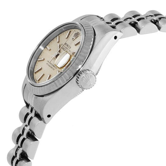 Bracciale giubileo in acciaio inossidabile Orologio da donna Rolex Datejust Lunetta scanalata