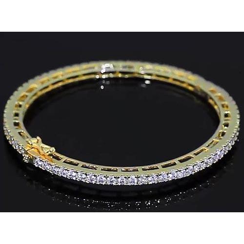 Braccialetto Da Donna Con Naturale Diamanti. 4 Carati. Oro Giallo. 14K. Gioielli Novità