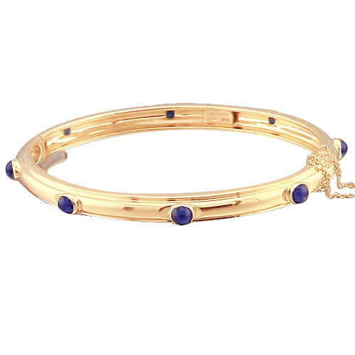 Braccialetto Cabochon Con Zaffiro Blu Oro Giallo 14K