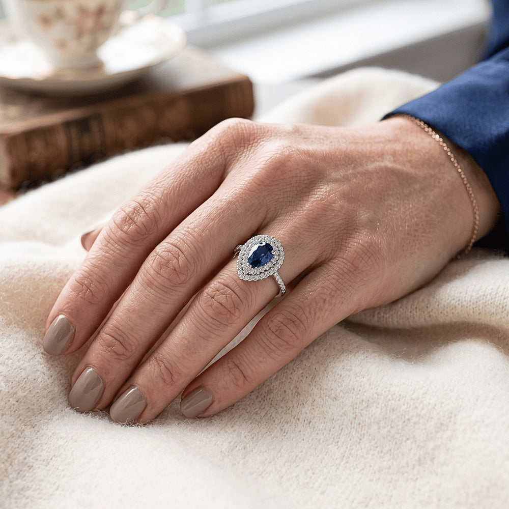 Brillante Zaffiro Blu Reale Anello con Gemma 3,50 carati