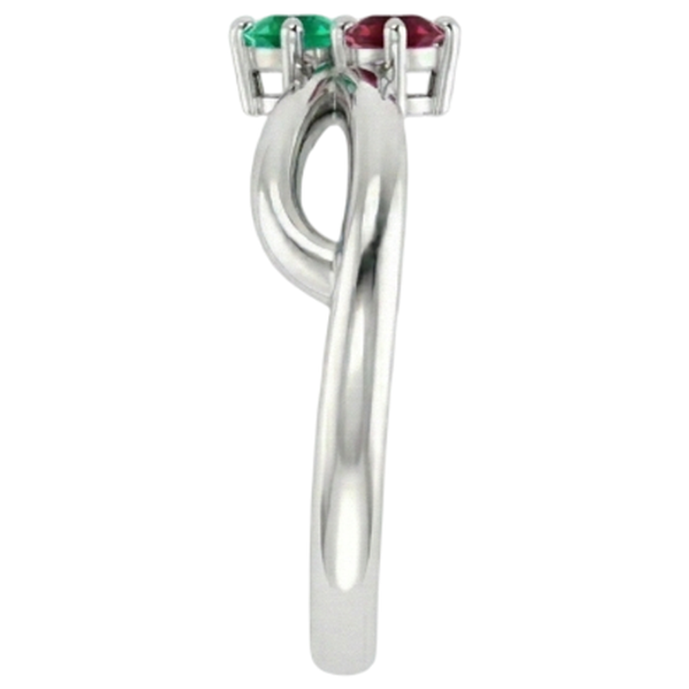 Burma Ruby 0.30 carati verde smeraldo Infinity Twist Gemstone Ring