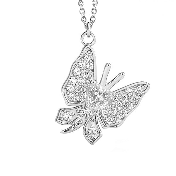 Diamante Collana Pendente 2,50 carati Oro Bianco 14K – vista principale