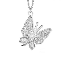 Diamante Farfalla Collana Pendente 2,50 carati in Oro 14 Carati