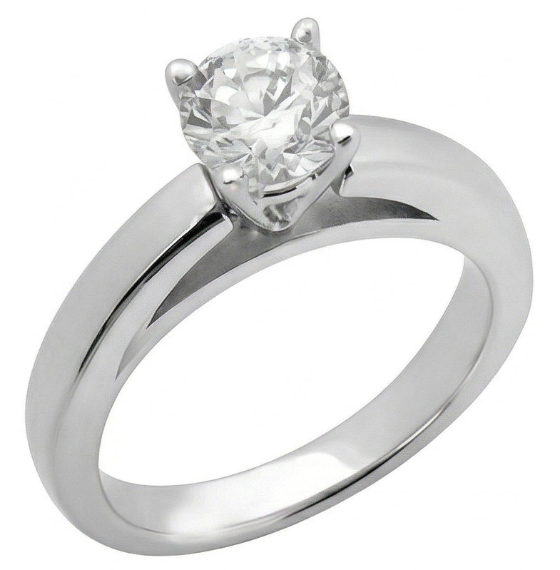 Castone Cattedrale 3 Ct. Anello Solitario Con Vero Diamante In Oro Bianco Massiccio