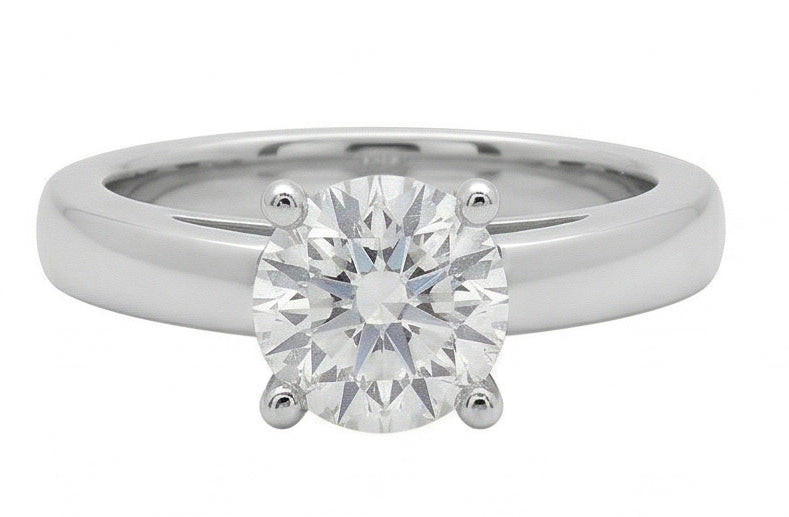 Castone Cattedrale 3 Ct. Anello Solitario Con Vero Diamante In Oro Bianco Massiccio