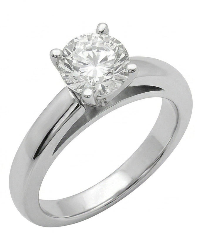 Castone Cattedrale 3 Ct. Anello Solitario Con Vero Diamante In Oro Bianco Massiccio