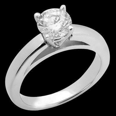 Castone Cattedrale 3 Ct. Anello Solitario Con Vero Diamante In Oro Bianco Massiccio