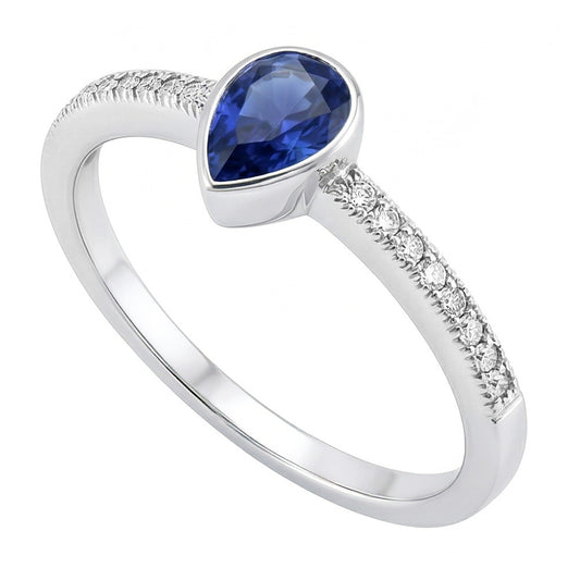 Castone Chiuso Zaffiro Blu Reale Anello con Gemma 1 carati – Oro