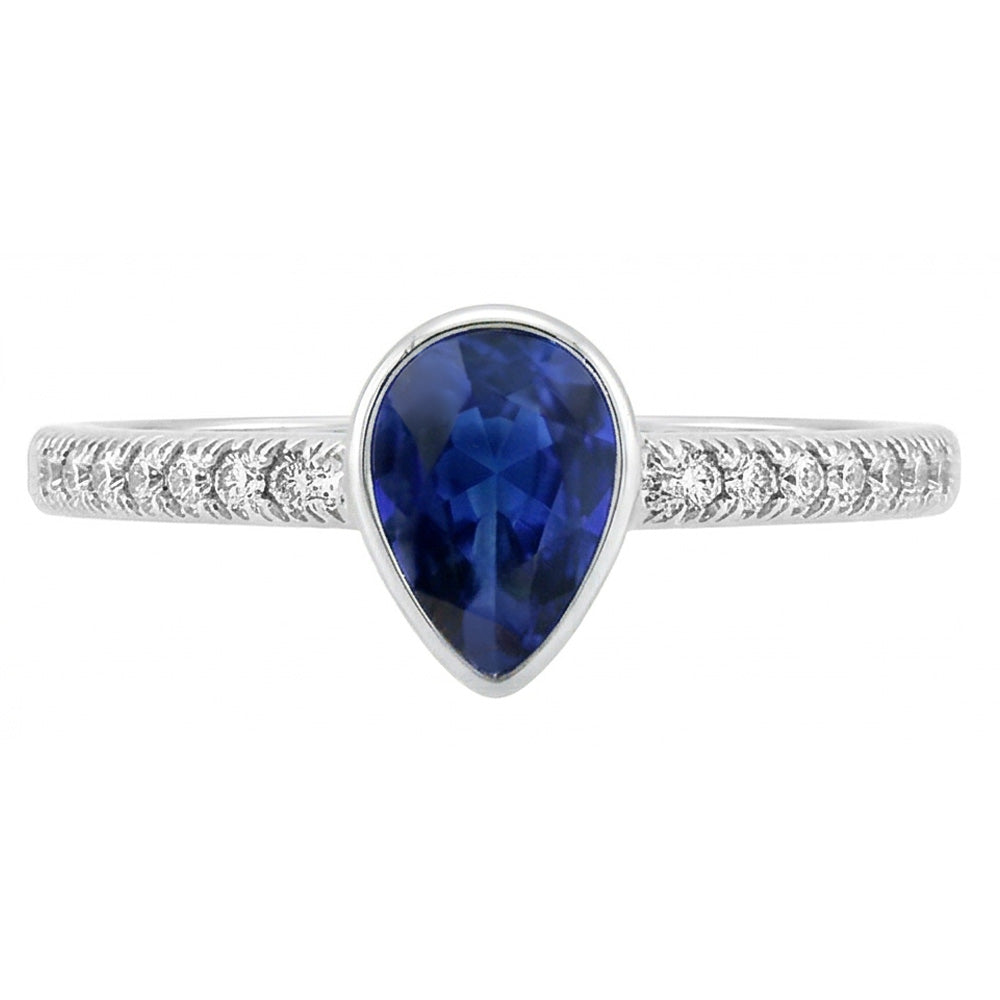 Castone Chiuso Zaffiro Blu Reale Anello con Gemma 1 carati – Oro
