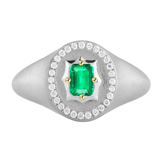 Anello con Gemma Oro Due Toni 14K con Smeraldo – vista principale