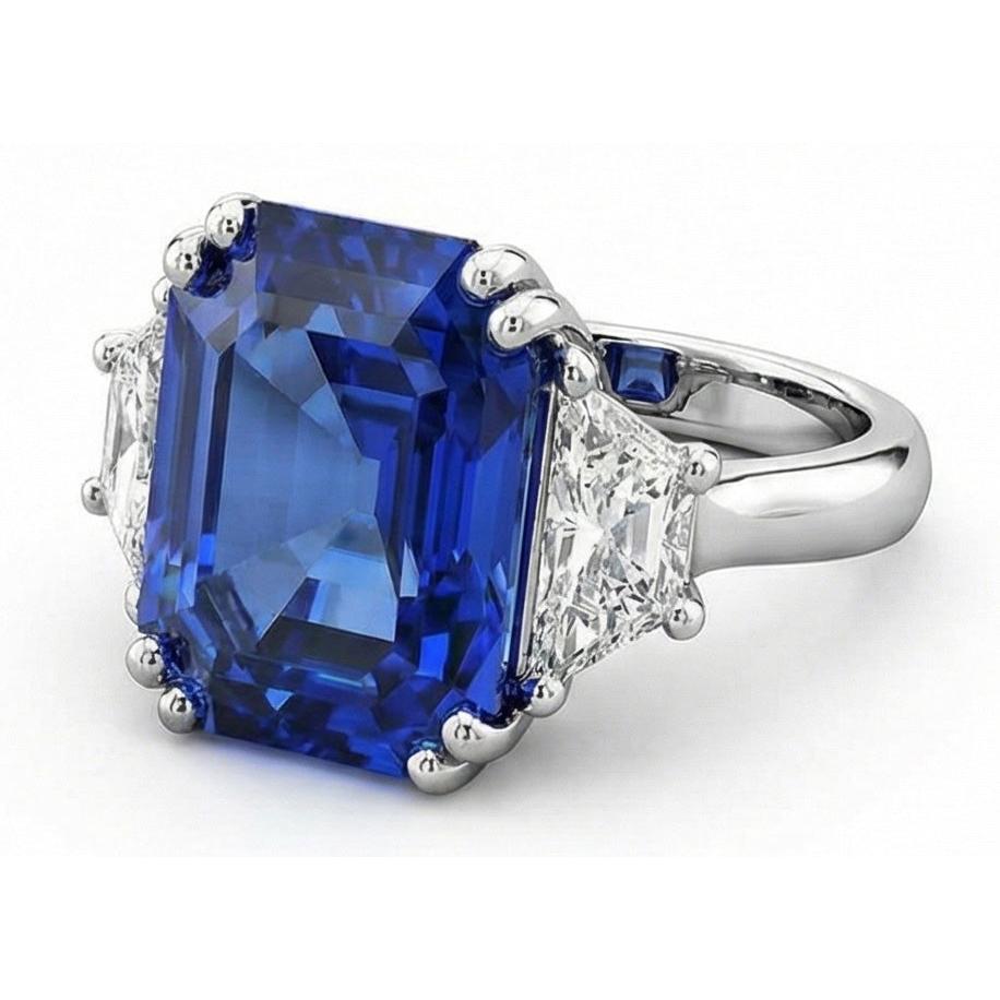 vero asscher diamante 5carati anello angolo laterale