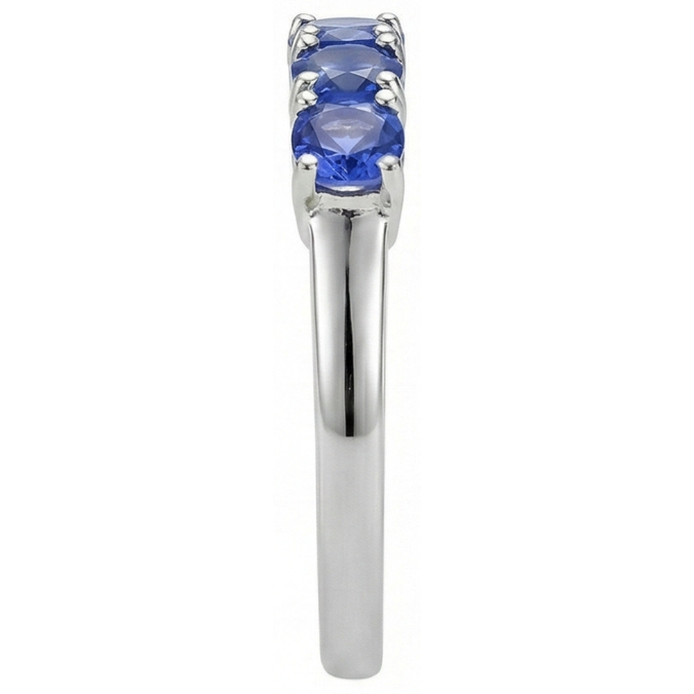 Cinque pietre rotonde tanzanite gemma 2.50 carati anello gioielli band