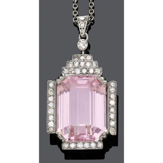 Ciondolo Taglio Smeraldo Kunzite