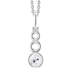 Ciondolo Con 1 Carato Lunetta Di Vecchia Miniera Di Naturale Diamanti Taglio Rotondo Con Catena In Oro Bianco 14K
