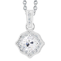 Ciondolo Con Miniera Dal Taglio Antico Gioielli Da Donna Con Naturale Diamanti Rotondi Da 3 Carati