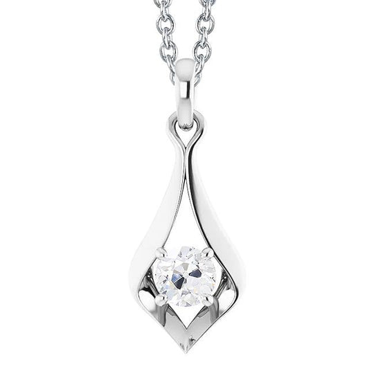 Ciondolo Con Naturale Diamante Da Minatore Rotondo Da 1 Carato Con Gioielli A Scorrimento A Catena