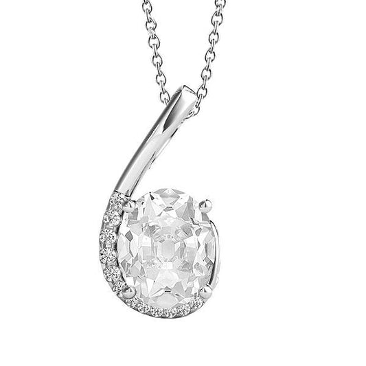 Ciondolo Con Naturale Diamanti Rotondi E Ovali Da 4 Carati E Set Di Punte Da Trapano Da Minatore In Oro 14K,