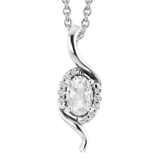 Ciondolo Con Naturale Diamanti Taglio Rotondo E Ovale Vecchio Minatore 3 Carati Oro 14K