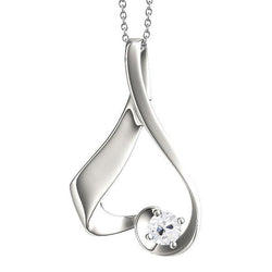 Ciondolo Da Donna A Forma Di Cuore Con Genuino Diamante Rotondo Taglio Antico 1 Carato