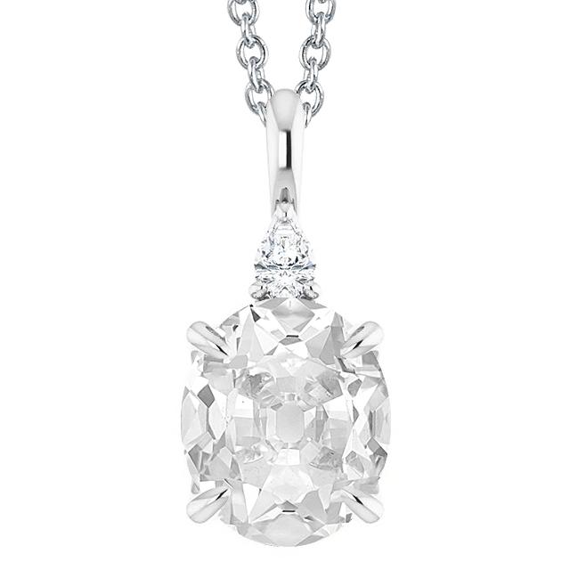 Ciondolo Di Genuino Diamanti Con Artigli D'Aquila 5,50 Ct Di Diamante Ovale E Taglio A Pera 2 Oro Bianco 14K Da Minatore