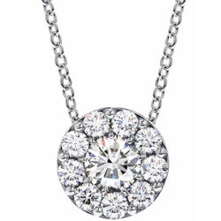Ciondolo Per Collana Con Vero Diamanti Taglio Brillante Rotondo Scintillante Da 7 Carati