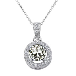 1,50 carati Diamante Fine Pendente in Oro Bianco 14K