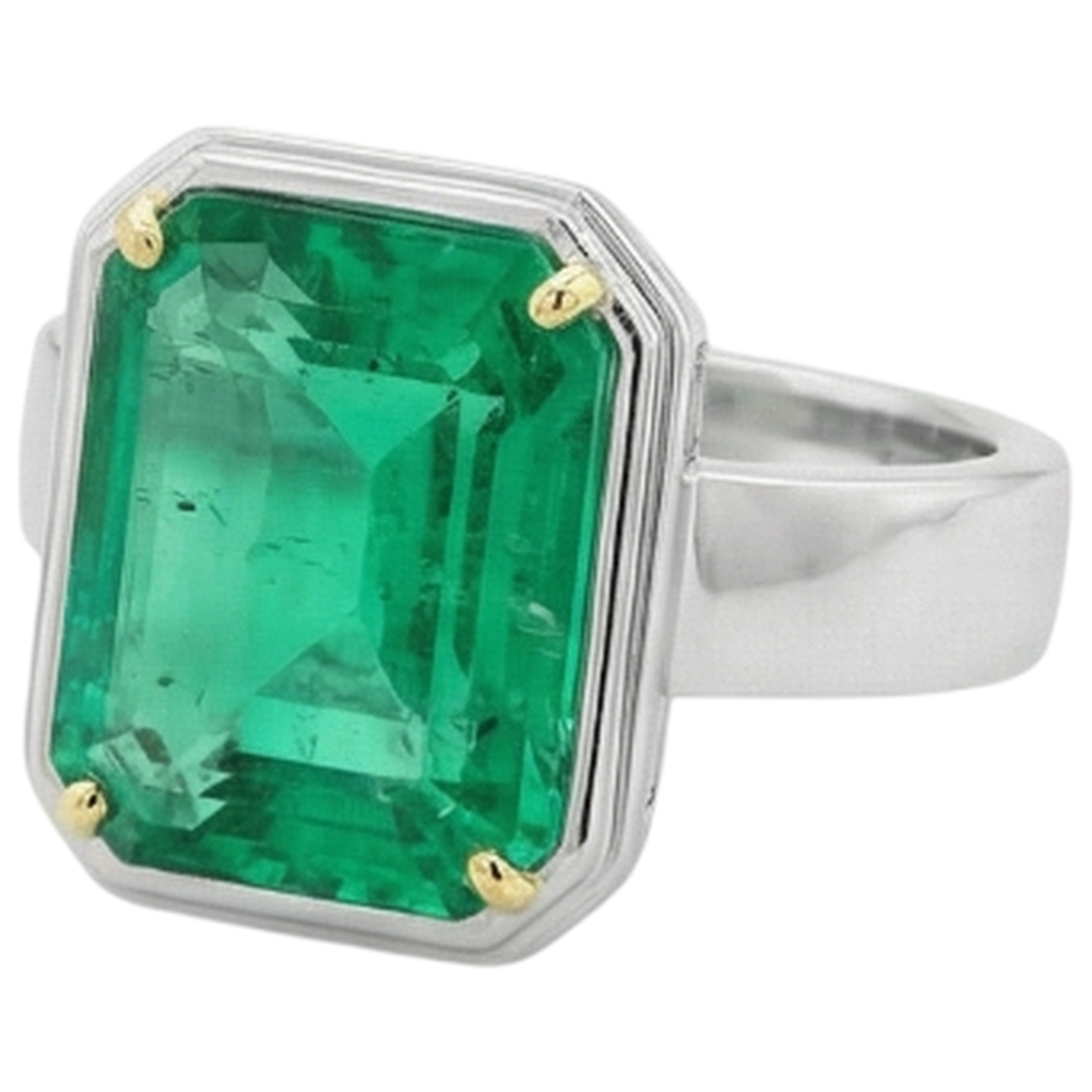 Premium Smeraldo Fine Anello Pietra Colorata 4 carati – vista dall'alto