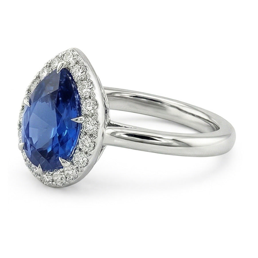 vero pear diamante 6.75carati anello angolo laterale