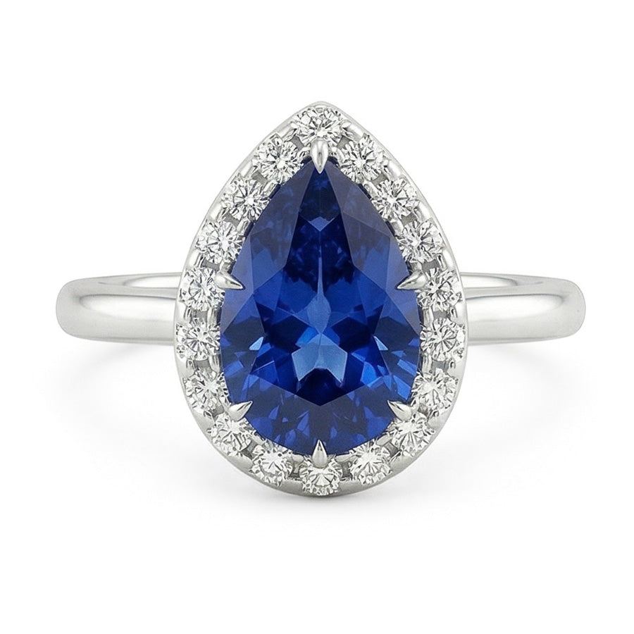 vero pear diamante 6.75carati anello dettaglio ravvicinato