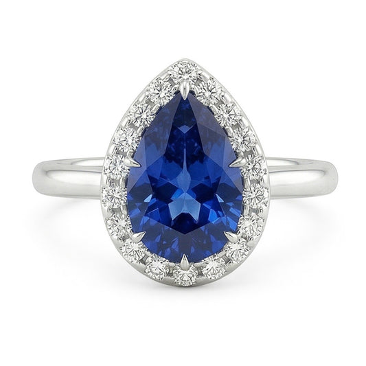 vero pear diamante 6.75carati anello dettaglio ravvicinato