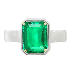 Smeraldo Fine Certificato GIA Anello Pietra Colorata 4 carati in