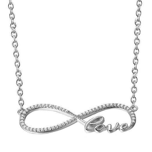 Collana Con Ciondolo Amore 1 Carati Con Naturale Diamanti A Taglio Rotondo In Oro Bianco 14K