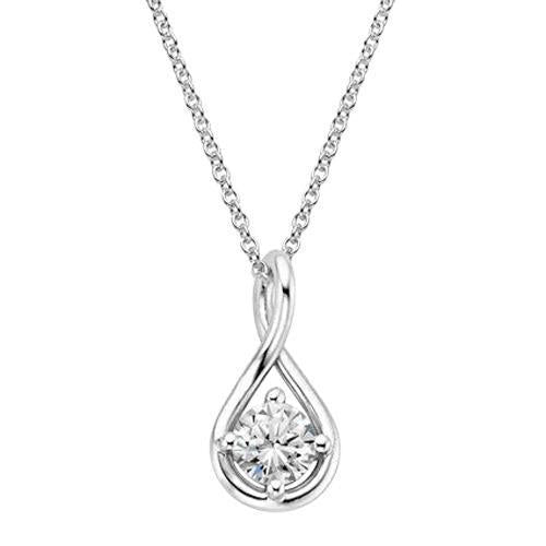 Collana Con Ciondolo In Vero Diamante Taglio Rotondo Da 1.5 Carati Con Solitario Scintillante