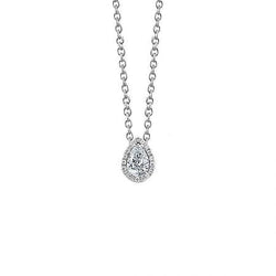 Collana Con Ciondolo In Vero Diamanti Da 1.60 Carati Con Catena In Oro Bianco 14K