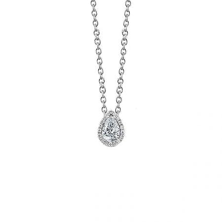 Collana Con Ciondolo In Vero Diamanti Da 1.60 Carati Con Catena In Oro Bianco 14K