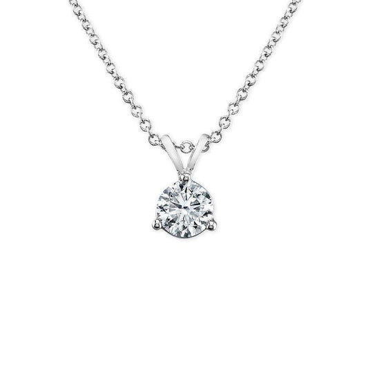 Collana Con Ciondolo Solitario Con Gioielli Da Donna In Oro Bianco Con Naturale Diamanti A 2 Carati