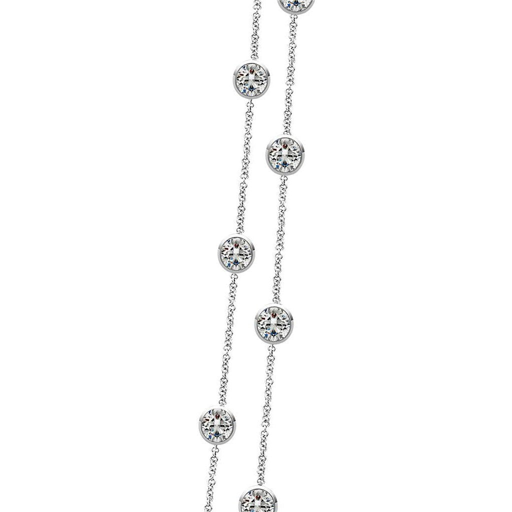 Collana Con Doppia Catena Da 46 cm Di Naturale Diamanti Da 9.30 Ct Tagliata Da Cantiere