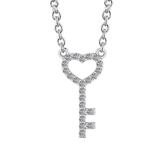 Collana Con Pendente A Cuore Con Vero Diamanti Taglio Rotondo Da 2,30 Carati E Oro Bianco 14K