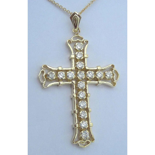Collana Croce Di Genuino Diamanti