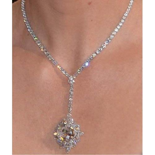 Collana Da Donna Con Catena In Naturale Diamanti Taglio Rotondo Da 20 Ct