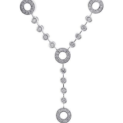 Collana Da Donna In Oro Bianco 14K Con Naturale Diamanti Taglio Rotondo Piccolo Da 2.50 Ct