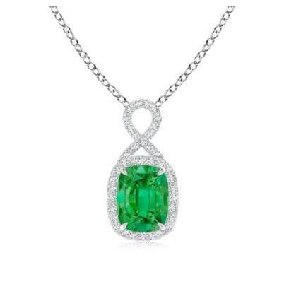 Collana Donna 7.65 Carati Smeraldo E Diamanti Oro Bianco 14K - harrychadent.it