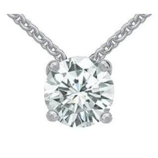 Collana Pendente Gioielli Con Genuino Diamanti Tondi Diamanti Da 2,50 Ct E Oro Bianco 14K
