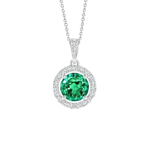 Collana rotonda con smeraldi e diamanti 5.70 carati - harrychadent.it