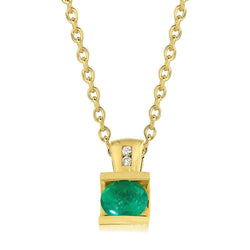 Collana con ciondolo in diamanti e Verde smeraldo 5.10 carati