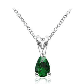 Collana con ciondolo in pietra preziosa Verde smeraldo con set di 12 carati