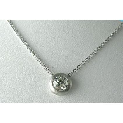 Collana con pendente con diamanti taglio rotondo da 1 carati incastonati a castone in oro bianco 14 carati - harrychadent.it