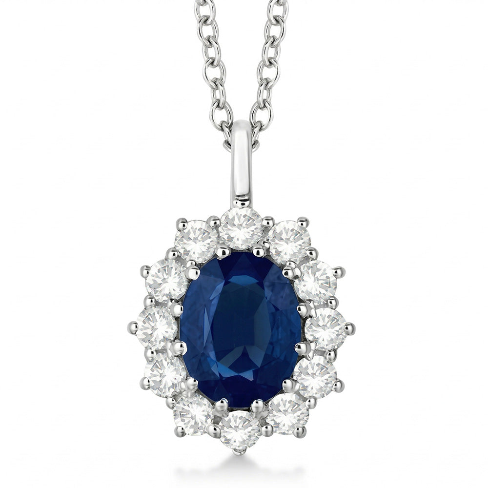 vero round diamante 2.70carati pendente angolo laterale