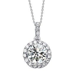 Collana pendente con diamanti 2,50 carati in oro bianco 14K