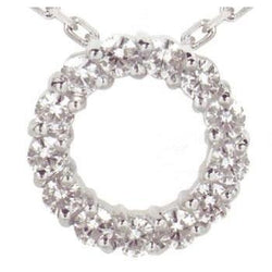 Collana A Catena Con Pendente A Cerchio D'Amore Con Naturale Diamanti 6,50 Carati E Oro Bianco 14K